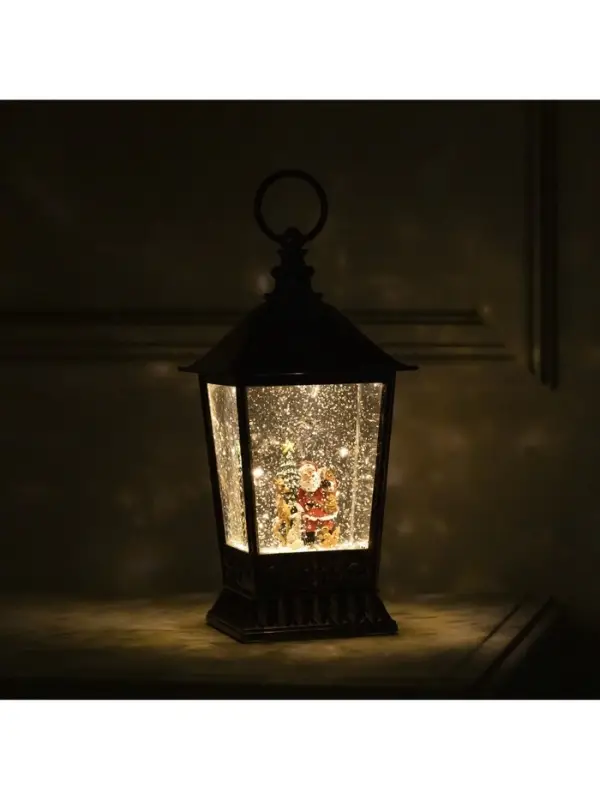 Светодиодная фигура &laquo;Фонарь с Дедом Морозом&raquo; 12&times;24&times;12 см, пластик, от батареек ААх3, USB, свечение тёплое белое