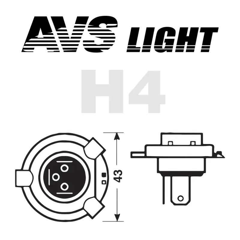 Галогенная лампа AVS SIRIUS/NIGHT WAY/ PB H4.12V.60/55W. 2шт.