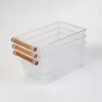 Корзины для хранения Wood Fusion, набор 3 шт.: 26&times;15.5&times;11.5 см, пластик, буковое дерево
