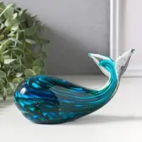 Сувенир стекло "Кит" под муранское стекло 6х16,5х9,8 см