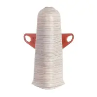 Угол наружный (внешний) для плинтуса «Деконика», с крепежом, 85 мм, цвет 253 ясень серый