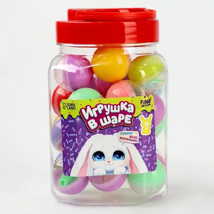 Игрушка - сюрприз «Зайчик», в банке, 30 шт., МИКС Игрушка - сюрприз «Зайчик», в банке, 30 шт., МИКС