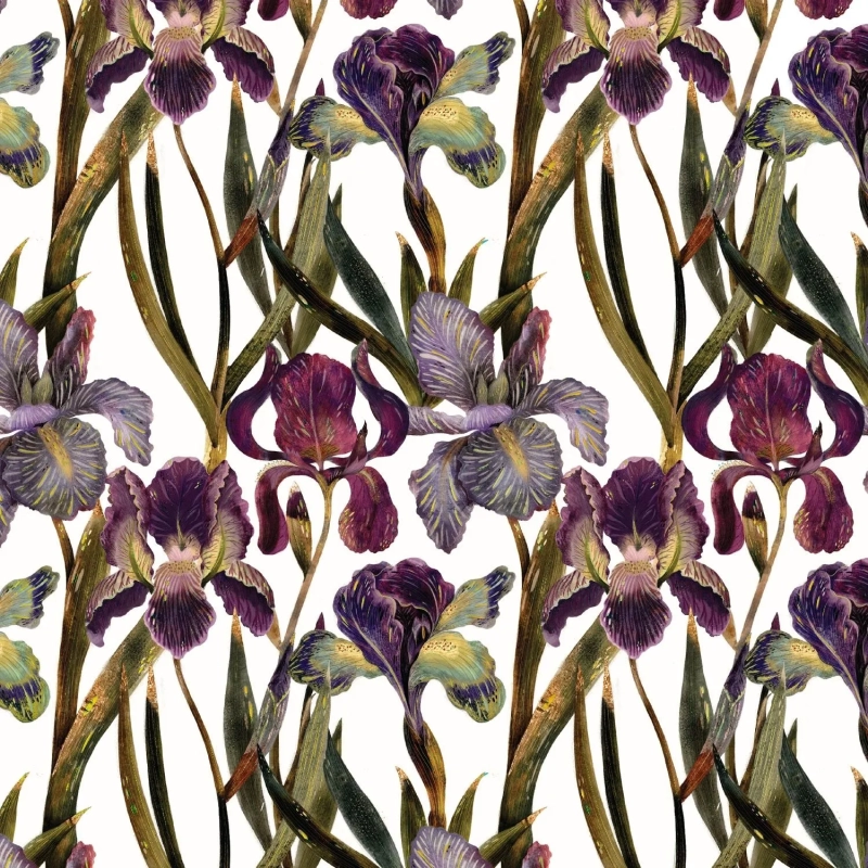 Бумага упаковочная FLORA.ИРИСЫ, 50 х 70 см (4 листа), 2-794/03