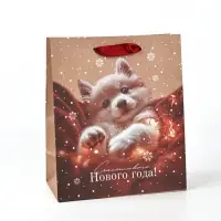 Набор пакетов крафтовых &laquo;Новогоднее настроение&raquo;, 5 шт., 23&times;27&times;11.5 см