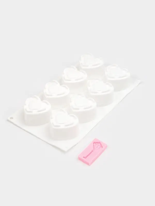 Набор кондитерский Доляна, 2 предмета: форма для муссовых десертов 29.5&times;17&times;4.3 см, молд 6.7&times;3.3 см