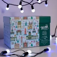 Гирлянда &laquo;Нить&raquo; 20 м с насадками &laquo;Шарики 1.5 см&raquo;, IP44, тёмная нить, 200 LED, свечение бело-синее, мигание, 220 В