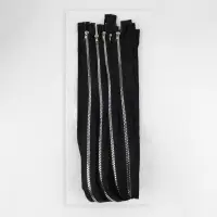 Молния «Трактор», №5, разъёмная, декоративное звено «Квадрат», замок автомат, 80 см, чёрная