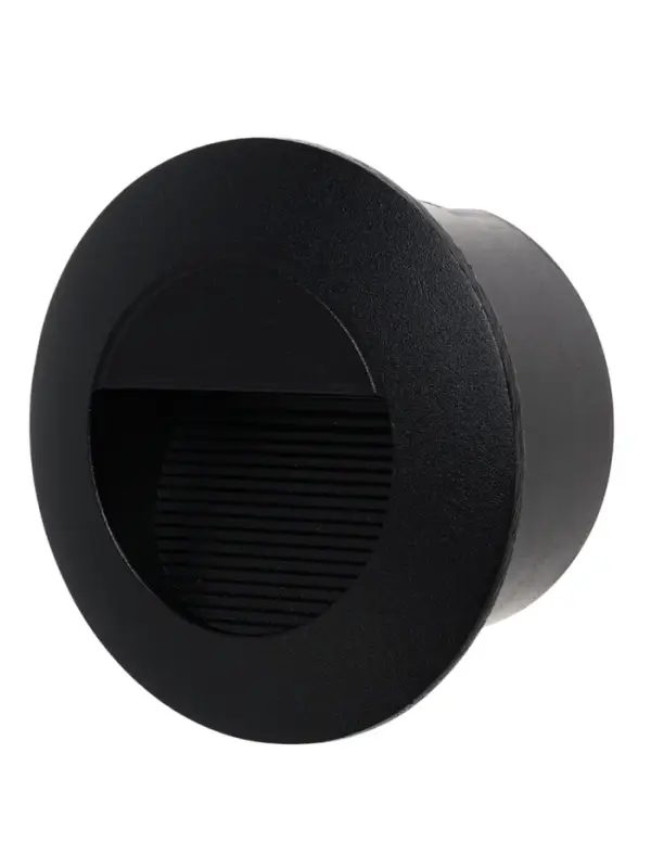 Встраиваемый светильник для лестницы, IP65, 3 Вт, 4000K, 65&times;65 мм, круглый, чёрный, свечение нейтральное белое