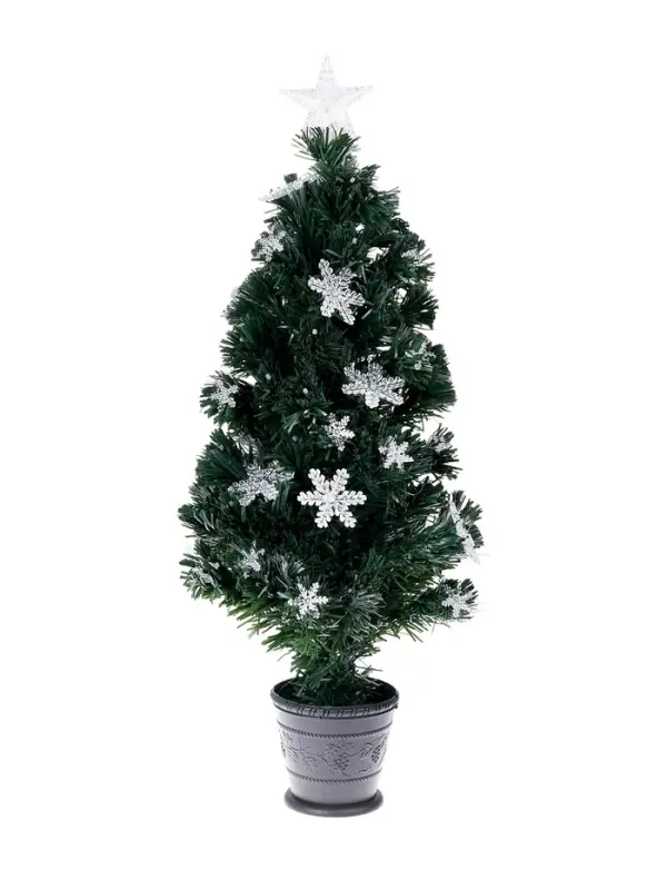 Ёлка светодиодная &laquo;Снежинки&raquo; 90 см, диаметр нижнего яруса 45 см, 80 веток, мигание, свечение мульти