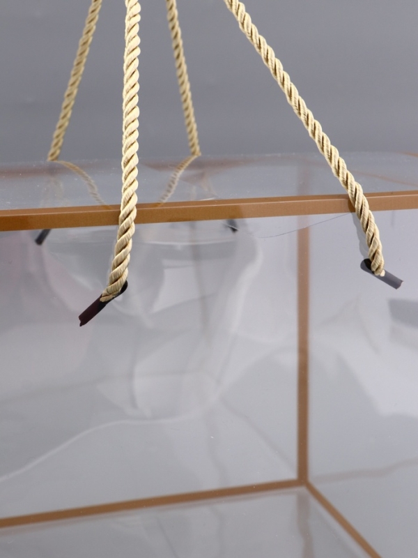 Коробка из PET с ручками, золотая, 21 х 21 х 21 см Коробка из PET с ручками, золотая, 21 х 21 х 21 см