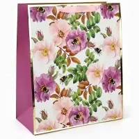 Пакет подарочный, упаковка, &laquo;Нежные цветы&raquo;, 30.5&times;25&times;12.5 см