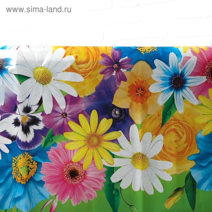 Скатерть &laquo;Цветочная поляна&raquo;, 120х220 см, 35 мкм