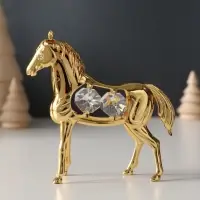 Сувенир  Лошадь с 4-мя хрусталиками, 9х3х9 см.