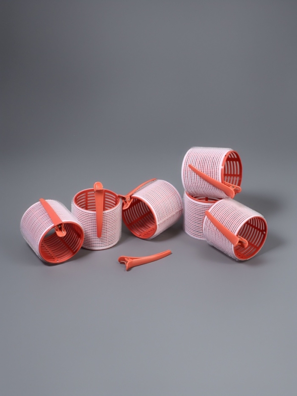 Бигуди-липучка с/зажим d6,5см (наб 6шт цена за наб) персик пакет