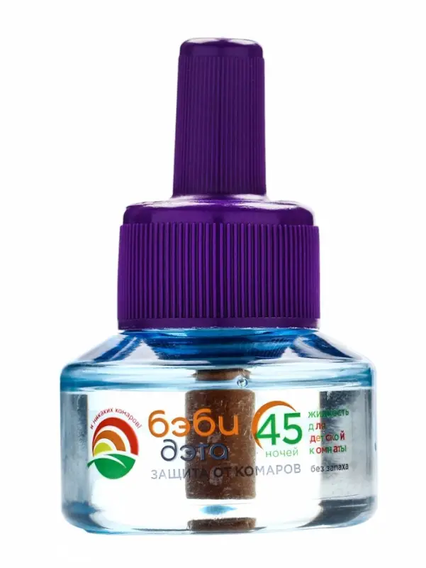 Жидкость от комаров ДЭТА БЭБИ ИНСЕКТО комплект жидкость 45 ночей, флакон 30 мл. + электрофумигатор 2 в 1