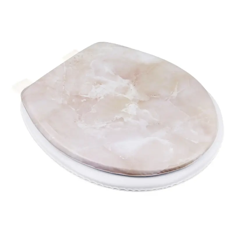 Сиденье для унитаза тм VETTA Мрамор, ПВХ, поролон, 39x36см, бежевый