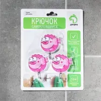 Крючок на липучке Доляна &laquo;Рыбки&raquo;, 3 шт, цвет МИКС