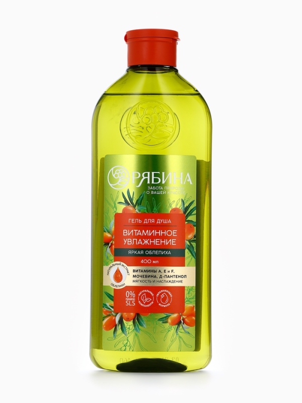 Гель для душа, витаминное увлажнение, аромат облепихи, 400 мл, Рябина Гель для душа, витаминное увлажнение, аромат облепихи, 400 мл, Рябина