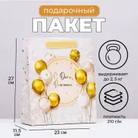 Пакет ламинированный вертикальный &laquo;С днём рождения&raquo;, 23 х 27 х 11.5 см
