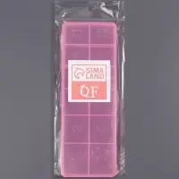 Органайзер для хранения мелочей, 12 секций, размер 18.4&times;6.7&times;2 см, прозрачный, розовый