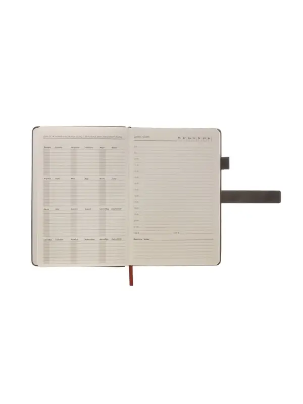 Ежедневник недатированный формат А5, с хлястиком, 80л, линия, пвх, Серый Ежедневник недатированный формат А5, с хлястиком, 80л, линия, пвх, Серый