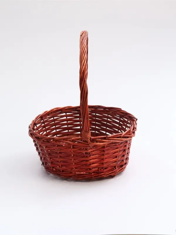 Корзина плетёная для хранения, 42&times;32&times;13 см, ручка h=20 см, ива, коричневая, Greengo