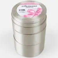 Атласная лента, набор 5 шт., 6/10/20/40/50 мм, 23&plusmn;1 м, светло-серая №179