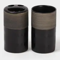 Аксессуары для ванной Доляна &laquo;Классика&raquo;, 4 предмета: дозатор 300 мл, мыльница, 2 стакана, чёрные