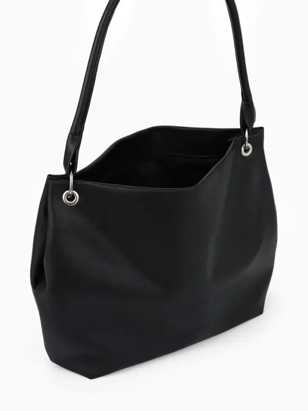 Сумка - мешок женская TEXTURA, на молнии, 36&times;10&times;28 см, чёрная