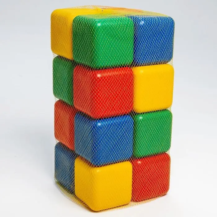Кубики детские, пластиковые, цветные, 16 штук, 12&times;12 см