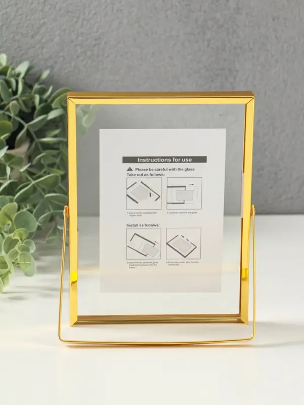 Фоторамка металл на 1 фото 13х18 см Фоторамка металл на 1 фото 13х18 см "Лофт" золото гальваника 1,2х14х18,8 см