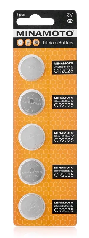 Батарейка Minamoto CR2025 BL5 Lithium 3V (5/100/5000) 5шт/блистер Батарейка Minamoto CR2025 BL5 Lithium 3V (5/100/5000) 5шт/блистер