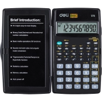 Калькулятор научный Deli E1711, 8-р, 56 функций, бат., 120x72мм, черный