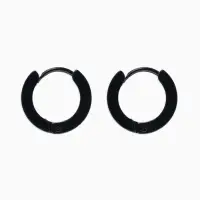 Серьги кольца чёрные QF &laquo;Нео&raquo;, d=1.4 см