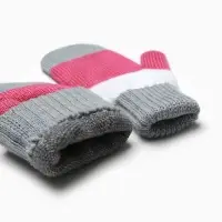 Варежки для девочки, серый/белый/малиновый, размер 14