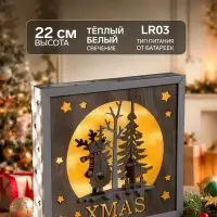 Фигура светодиодная, 22&times;22&times;4 см, свечение тёплое белое