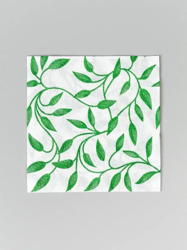 Салфетки бумажные однослойные &laquo;Узоры зеленые&raquo;, 24&times;24, 100 шт.