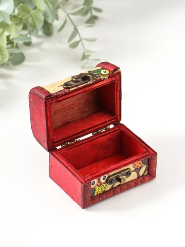 Шкатулка для украшений &laquo;Сундучок. Совята&raquo;, дерево, 6&times;8&times;5.5 см