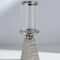 Подсвечник на 1 свечу &laquo;Буэно&raquo;, керамика, стекло, d=7.5 см, серебро, 9.5&times;9.5&times;29.5 см