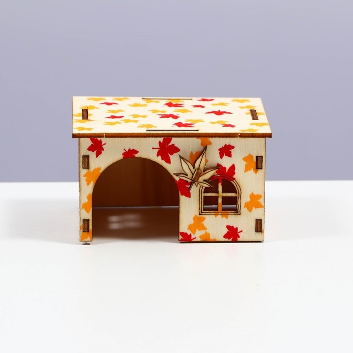 Домик для грызунов, 9 х 8,2 х 5,3 см, фанера Домик для грызунов, 9 х 8,2 х 5,3 см, фанера