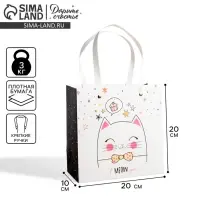 Пакет подарочный, упаковка, &laquo;Котик&raquo;, 20 х 20 х 10 см