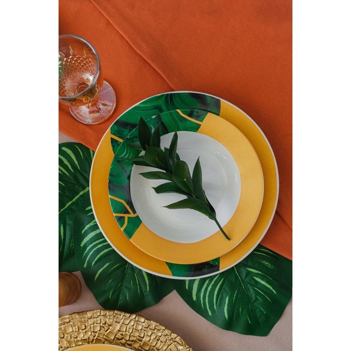 Тарелка фарфоровая глубокая Доляна «Малахитовая шкатулка», 340 мл, d=20 см Тарелка фарфоровая глубокая Доляна «Малахитовая шкатулка», 340 мл, d=20 см