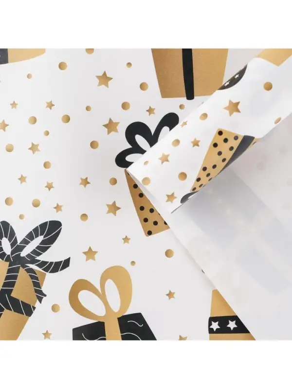 Бумага упаковочная глянцевая «Большие подарки», 70 х 100 см Бумага упаковочная глянцевая «Большие подарки», 70 х 100 см