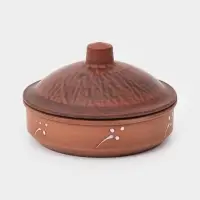 Жаровня с крышкой &laquo;Одуванчик&raquo;, 450 мл, красная глина