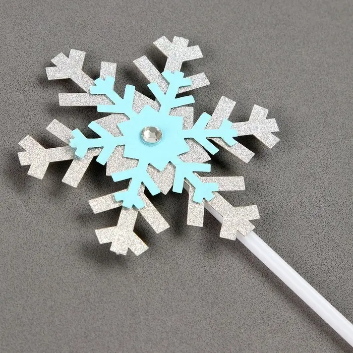 Топпер новогодний для торта &laquo;Снежинки&raquo;, 3 шт., голубой