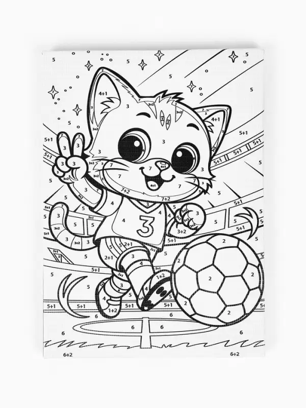 Картина по номерам &laquo;Пушистый футболист&raquo;, 21&times;15 см