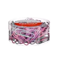 Скрепки 28 мм пастель в пластиковой тубе 100 штук