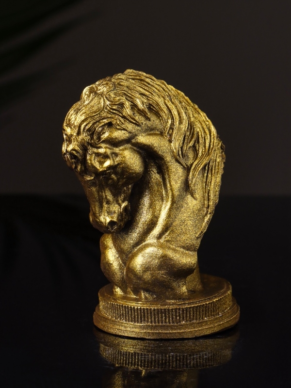 Фигура Фигура "Конь " 9х6 см, цвет старое золото