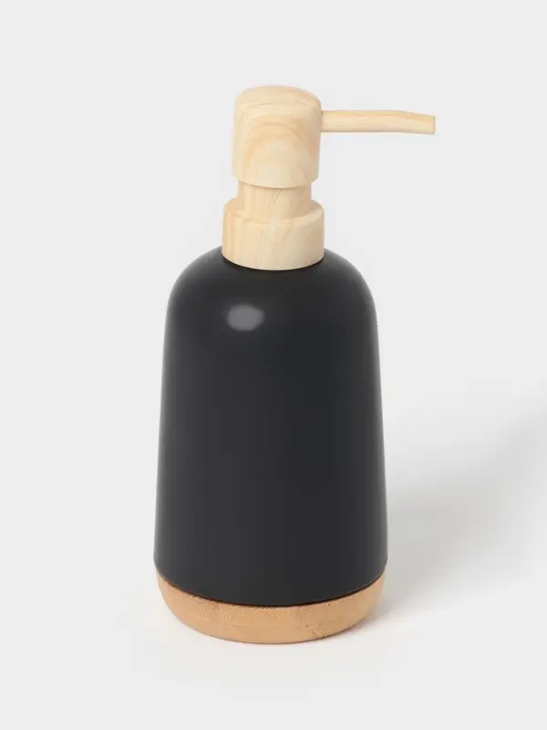 Аксессуары для ванной &laquo;Эко&raquo;, 4 предмета, мыльница, дозатор для мыла, 2 стакана, чёрные