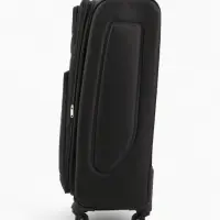 Чемодан на колёсах Royalbag большой 104 л (L), на молнии, с увеличением, кодовый замок, 4 колеса, чёрный